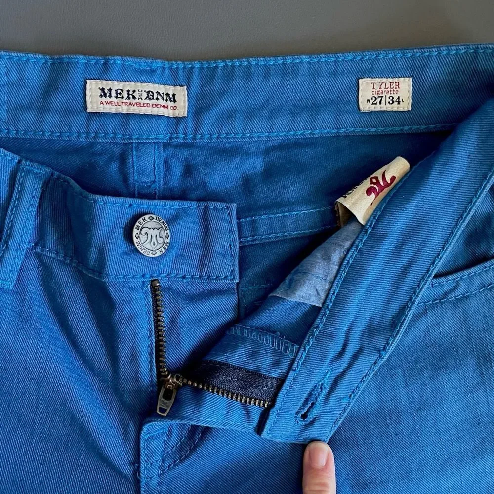 NWT MEK Denim Tyler Cigarette Blue Pants Size 27 × 34 - Picture 12 of 15